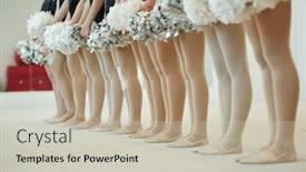  Presentation with cheerleading - Presentation theme enhanced with group-of-unrecognizable-cheerleading-dancers background and a soft green colored foreground