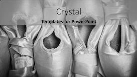  Presentation with slipper - Audience pleasing PPT theme consisting of group-of-used-ballet-slipper backdrop and a light gray colored foreground