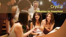  Presentation with wedding ring - Slide set consisting of group-of-wedding-guests-bending background and a  colored foreground