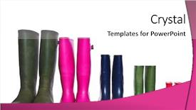  Presentation with group - Slides consisting of group of wellie boots isolated background and a white colored foreground