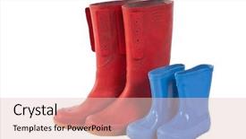  Presentation with stock bank accounting and book - Cool new PPT theme with group of wellie boots backdrop and a lemonade colored foreground