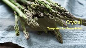  Presentation with asparagus - Slide set having group-of-wild-asparagus background and a tawny brown colored foreground