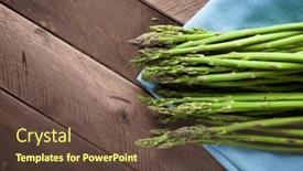  Presentation with asparagus - PPT theme enhanced with group-of-wild-asparagus background and a tawny brown colored foreground