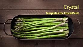 Presentation with asparagus - Presentation theme consisting of group-of-wild-asparagus background and a tawny brown colored foreground