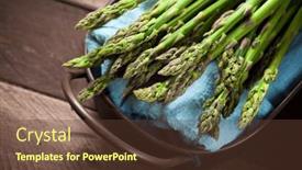  Presentation with asparagus - PPT theme enhanced with group-of-wild-asparagus background and a tawny brown colored foreground