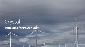 Presentation with renewable energy - Amazing presentation theme having group of windmills for renewable electric energy production backdrop and a gray colored foreground