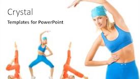  Presentation with possibilities - Presentation consisting of group of women doing fitness exercise isolated on white lots of possibilities to put your text background and a white colored foreground