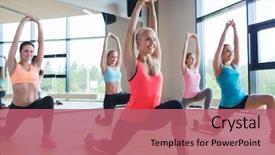  Presentation with women making - Beautiful slides featuring group of women making lung backdrop and a coral colored foreground