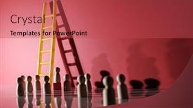  Presentation with step - PPT layouts featuring group-of-wood-figurine background and a red colored foreground