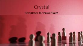  Presentation with leader - Slide deck having group-of-wood-figurine background and a red colored foreground