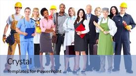  Presentation with group - PPT layouts having group of workers people isolated background and a  colored foreground