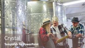  Presentation with winery - Theme consisting of group-of-workers-with-checklist background and a violet colored foreground