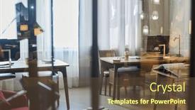  Presentation with office workers - Slide set featuring group-of-workplaces-of-office background and a  colored foreground