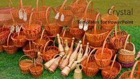  Presentation with woven - Slides enhanced with group-of-woven-baskets background and a red colored foreground