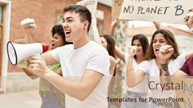  Presentation with group - Slides consisting of group-of-young-activists-people background and a lemonade colored foreground