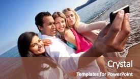  Presentation with diverse young adults - Amazing slides having handphone - group of young adults taking backdrop and a tawny brown colored foreground