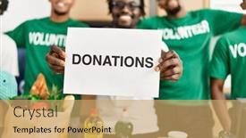  Presentation with african charity - Presentation featuring group-of-young-african-american background and a yellow colored foreground