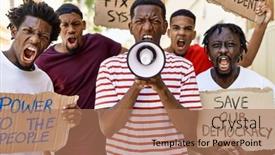  Presentation with african - Theme consisting of group-of-young-african-american background and a coral colored foreground