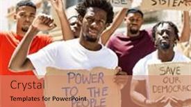  Presentation with african - PPT theme consisting of group-of-young-african-american background and a coral colored foreground