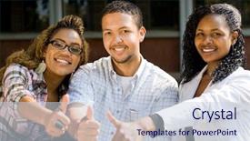  Presentation with college students - Cool new slides with group of young african college backdrop and a lemonade colored foreground