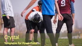  Presentation with american football - PPT theme having group of young american football background and a  colored foreground