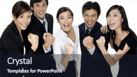  Presentation with young business people - Amazing presentation having group of young asian business backdrop and a wine colored foreground