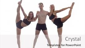  Presentation with art dance - Slide set consisting of group-of-young-athletic-dance background and a light gray colored foreground