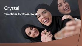  Presentation with muslim women - PPT theme consisting of group-of-young-beautiful-muslim background and a  colored foreground
