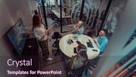  Presentation with strategies - Presentation design having group-of-young-business-entrepreneurs and a wine colored foreground