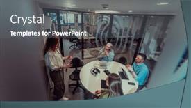  Presentation with strategies - Presentation theme consisting of group-of-young-business-entrepreneurs background and a gray colored foreground