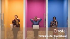  Presentation with young business people - Beautiful slide set featuring group-of-young-business-people and a  colored foreground