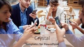  Presentation with social issues - Beautiful theme featuring group-of-young-caucasian-people backdrop and a coral colored foreground