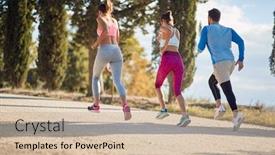  Presentation with females - Audience pleasing presentation consisting of group-of-young-caucasian-people backdrop and a mint green colored foreground