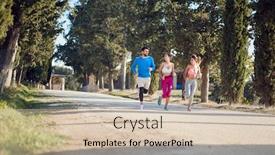  Presentation with females - Cool new presentation theme with group-of-young-caucasian-people backdrop and a soft green colored foreground