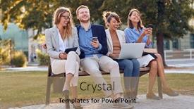  Presentation with cell phones - Amazing presentation having group-of-young-caucasian-people backdrop and a coral colored foreground