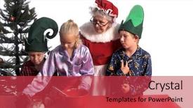  Presentation with elf - Amazing slides having pj's baking cookies backdrop and a red colored foreground