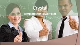  Presentation with teachers - Presentation having group of young confident school background and a seafoam green colored foreground