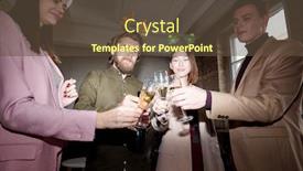  Presentation with flutes - Beautiful slides featuring group-of-young-contemporary-managers backdrop and a tawny brown colored foreground