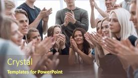  Presentation with diverse people - PPT layouts with group-of-young-diverse-people background and a tawny brown colored foreground