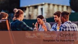  Presentation with diverse people - Theme consisting of group-of-young-diverse-people background and a tawny brown colored foreground