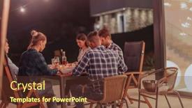  Presentation with diverse family - PPT layouts featuring group-of-young-diverse-people background and a tawny brown colored foreground