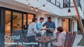  Presentation with diverse people - Presentation having group-of-young-diverse-people background and a ocean colored foreground