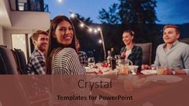  Presentation with diverse people - Presentation design consisting of group-of-young-diverse-people background and a tawny brown colored foreground