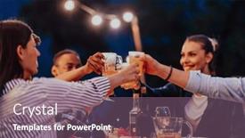  Presentation with diverse family - PPT theme featuring group-of-young-diverse-people background and a violet colored foreground