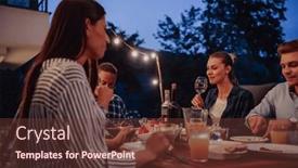  Presentation with diverse family - PPT theme with group-of-young-diverse-people background and a tawny brown colored foreground