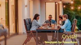  Presentation with diverse family - Presentation theme with group-of-young-diverse-people background and a tawny brown colored foreground