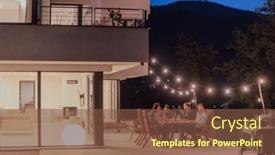  Presentation with diverse family - PPT theme consisting of group-of-young-diverse-people background and a tawny brown colored foreground