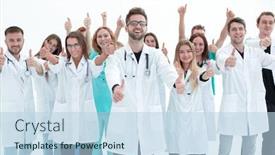  Presentation with important - PPT layouts featuring group-of-young-doctors-ask background and a light blue colored foreground