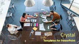  Presentation with fashion - Cool new PPT layouts with group-of-young-fashion-designers backdrop and a tawny brown colored foreground