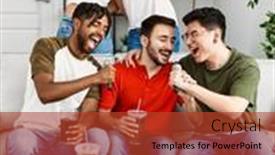  Presentation with friends - Slide deck with group-of-young-friends-having background and a red colored foreground